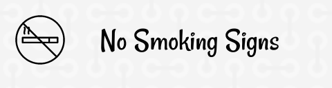 button for no smoking signs